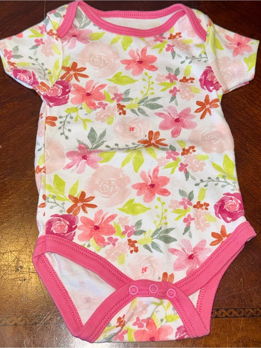 Chick Pea Baby Girl Floral Bodysuit 6-9 Months Short Sleeve EUC